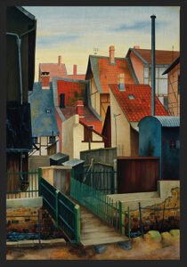 An der Abzucht (in Goslar) (1932) – Black Framed Print by Rudolf Wacker 12×18 | 16×20