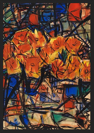 Rote Blumen in Vase (1919) Christian Rohlfs (German, 1849-1938)