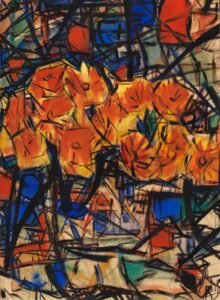 Rote-Blumen-in-Vase-1919